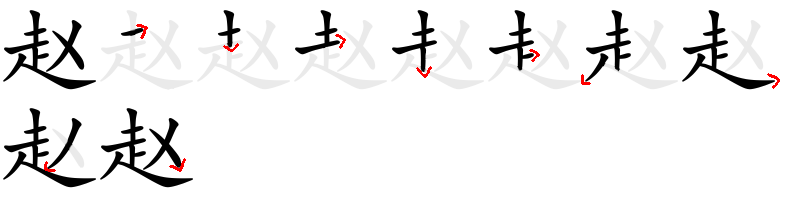 Image de décomposition du caractère 赵