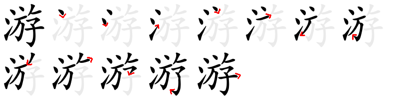 Image de décomposition du caractère 游