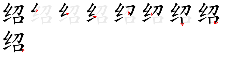 Image de décomposition du caractère 绍