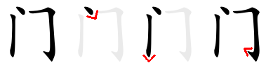 Image de décomposition du caractère 门