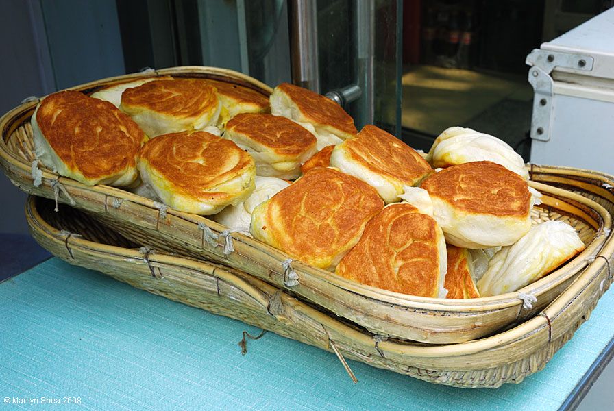 Dry fried bread in a basket