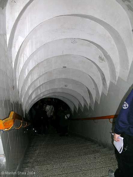 Stairway leading down to the tunnels