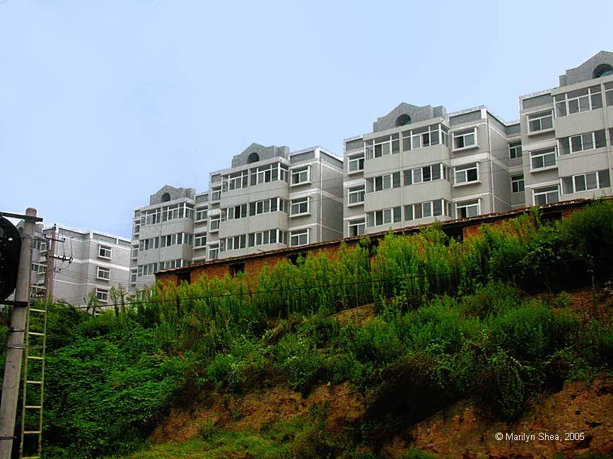 grey and white attractive apartment buildings