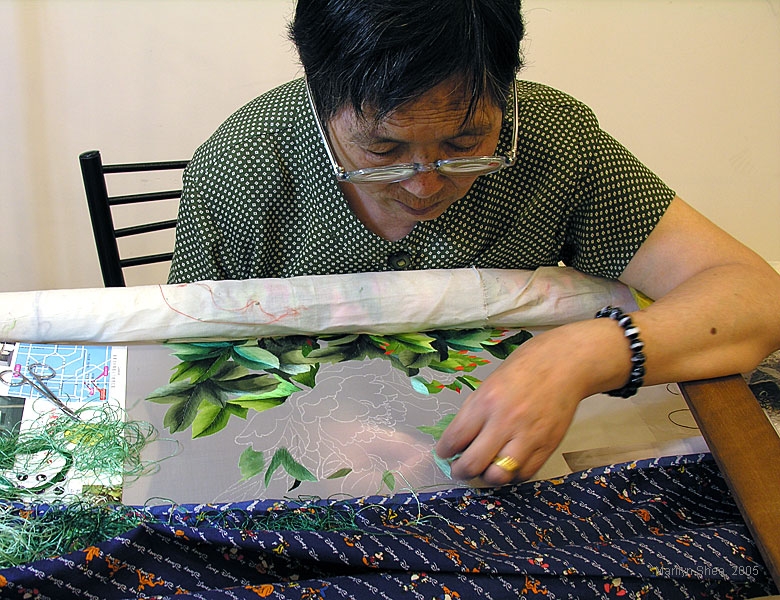 Silk embroidery