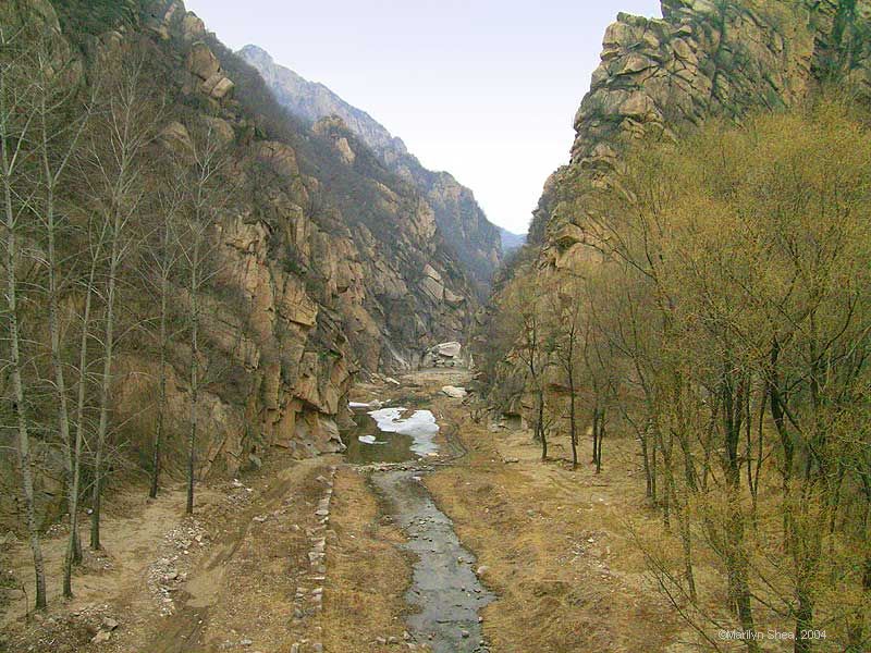 Stream through narrow pass in the mountains - it has little water