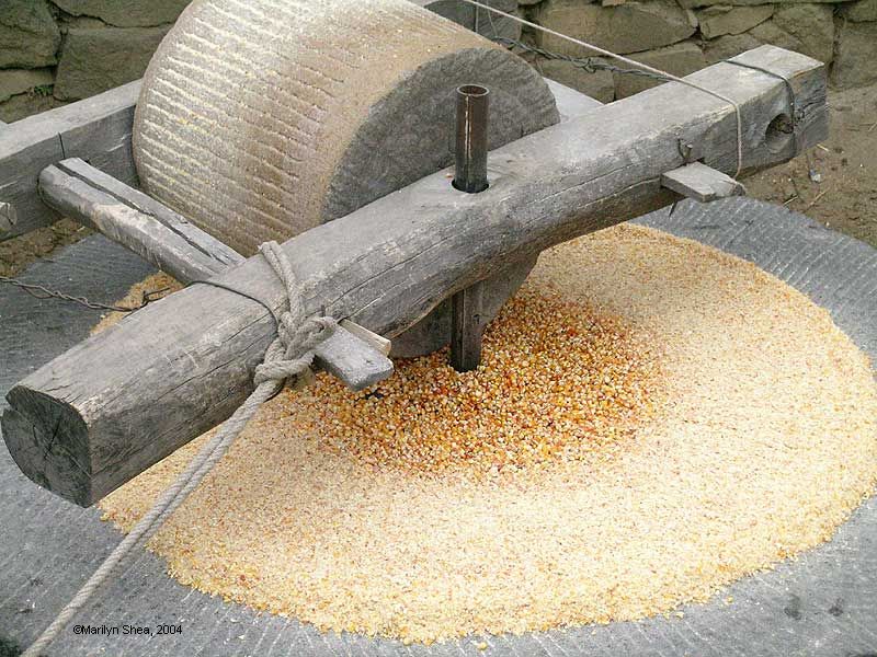 Close-up of grinding wheel.