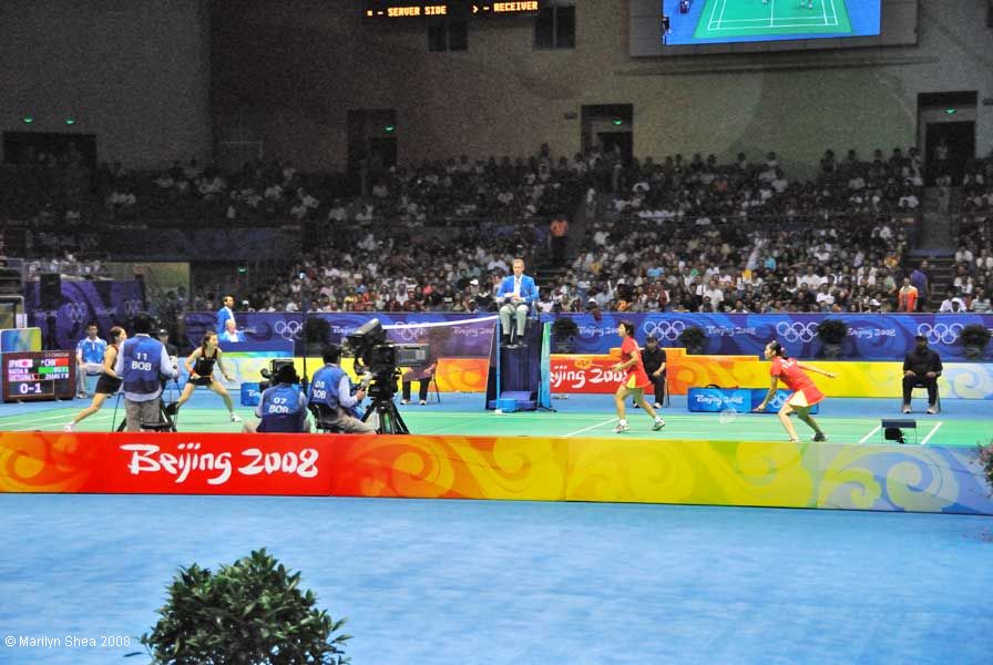 women's doubles final for bronze showing both pairs